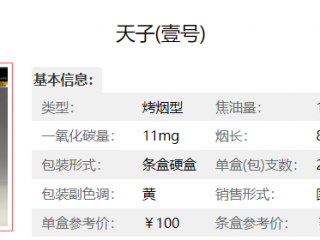 天字一号香烟价格及口感分析
