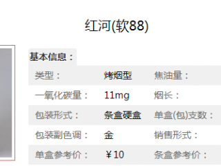 红河88系列香烟价格及口感介绍